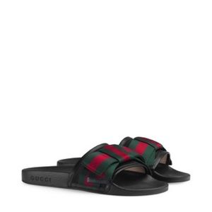 Gucci slides with web bow size 36(6)